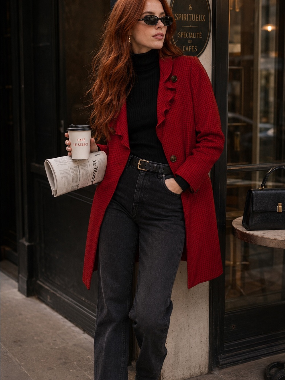CAbi Scarlet Ruffle Coat